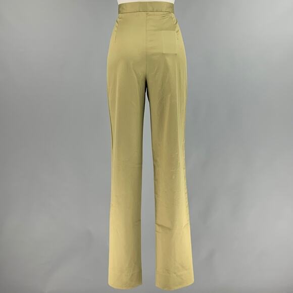 PESERICO Size 10 Green Cotton Spandex High Waisted Casual Pants - Picture 2 of 4